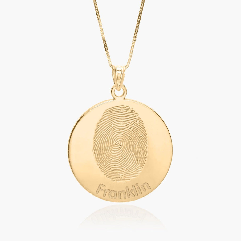 Custom Fingerprint Round Charm or Pendant