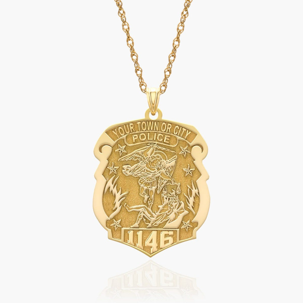 Saint Michael Personalized Police Badge with Department & Badge Number