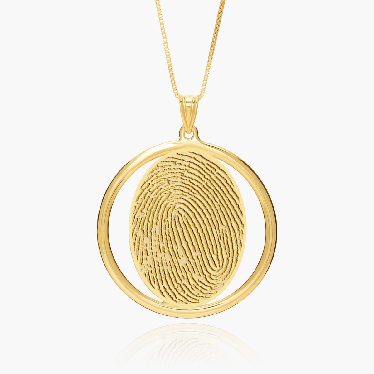 Custom Fingerprint 3D Round Pendant