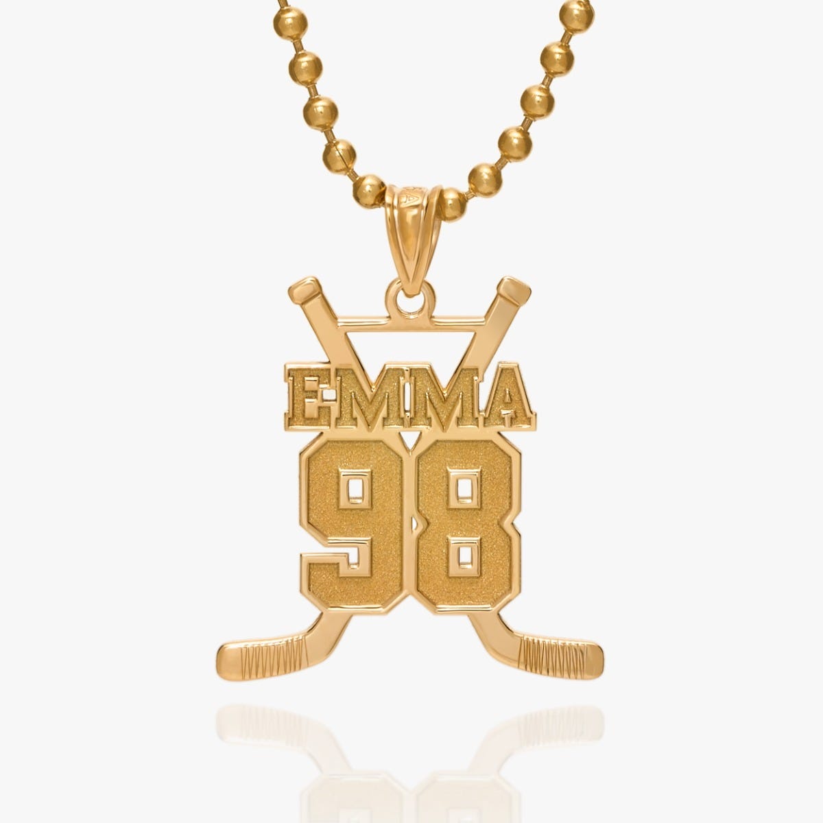 Personalized Hockey Sticks Pendant w/ Name And Number
