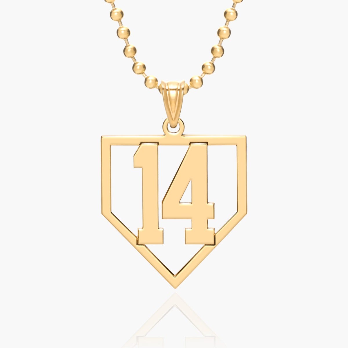 Personalized Baseball Homeplate Cut-Out with Number Pendant or Charm