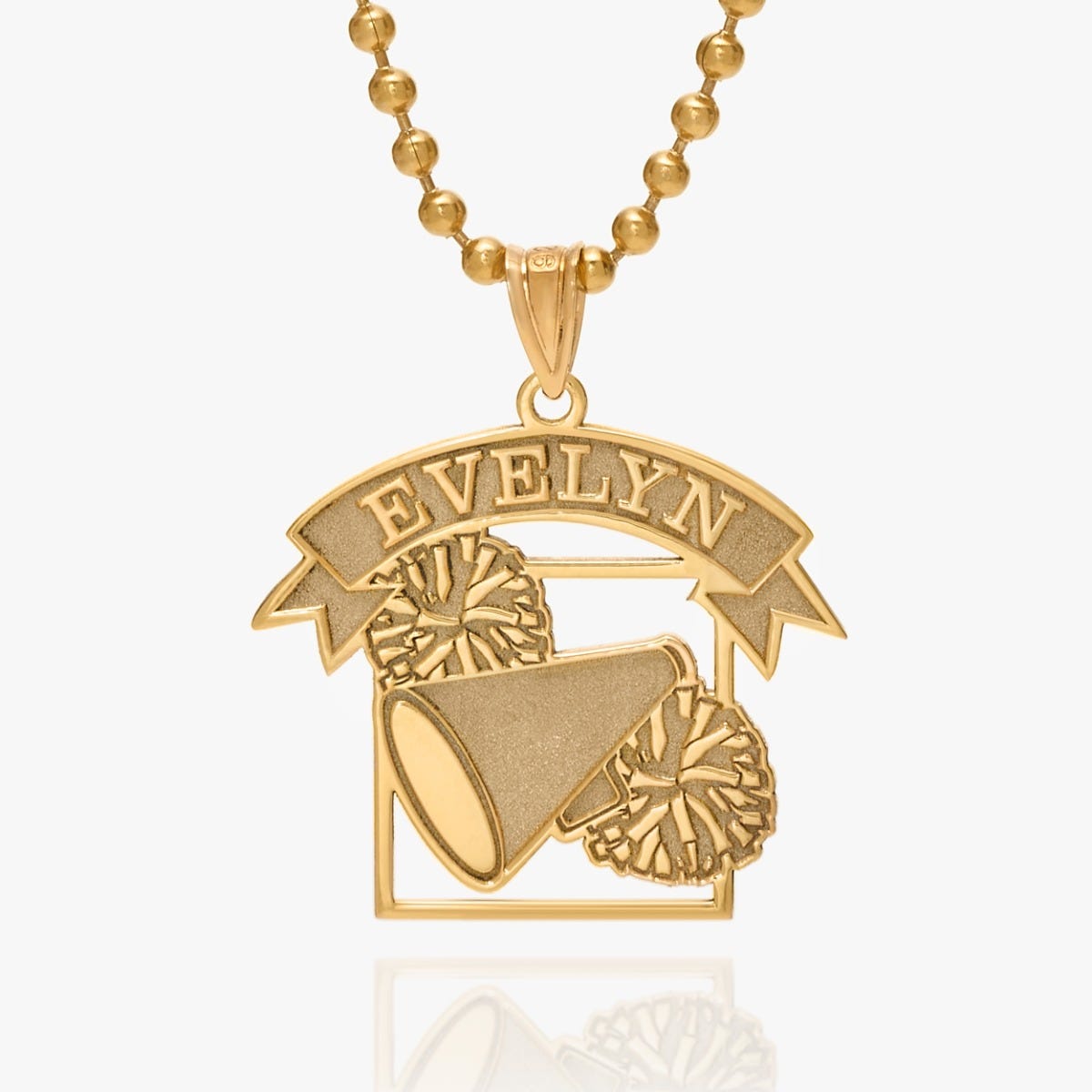 Personalized Cheerleader Banner Name Pendant with Chain Included