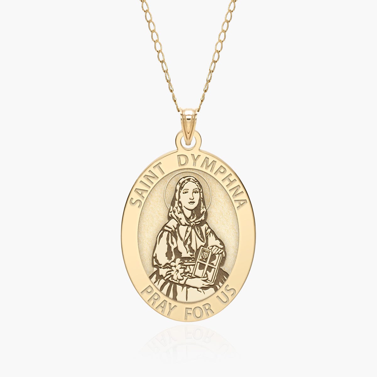 Saint Dymphna Oval Religious Medal "EXCLUSIVE"