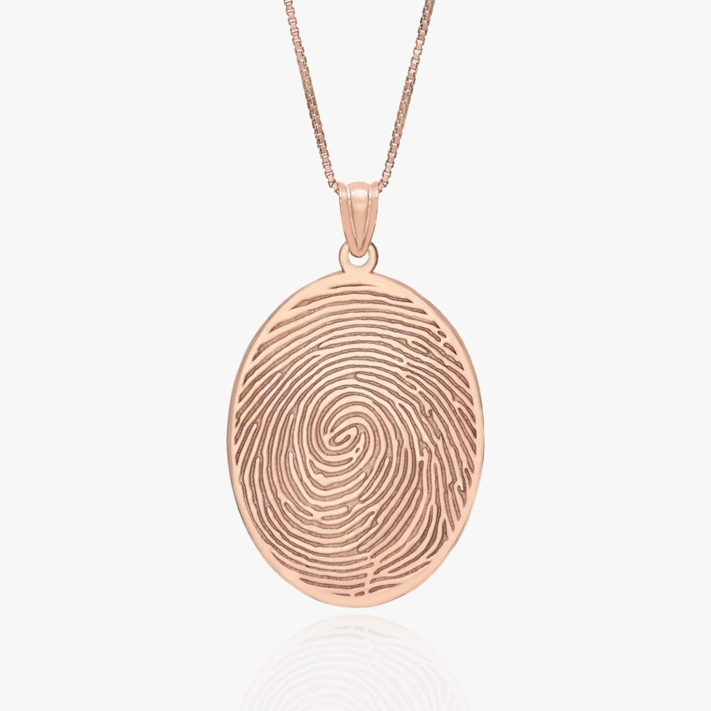Oval Custom Fingerprint Necklace