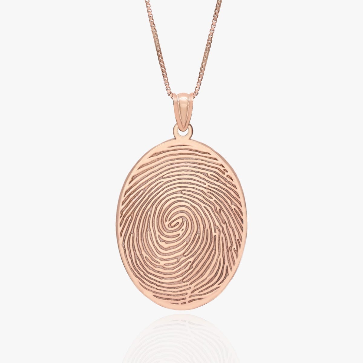 Oval Custom Fingerprint Necklace