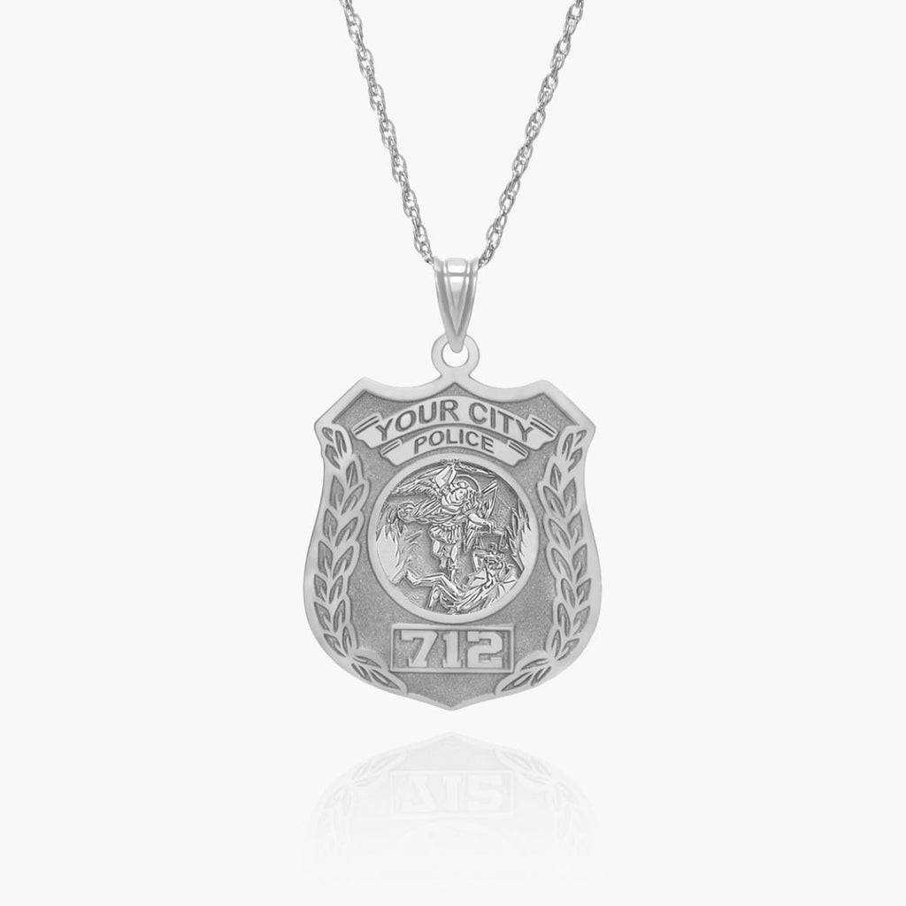 Saint Michael Personalized Police Badge with Department & Badge Number
