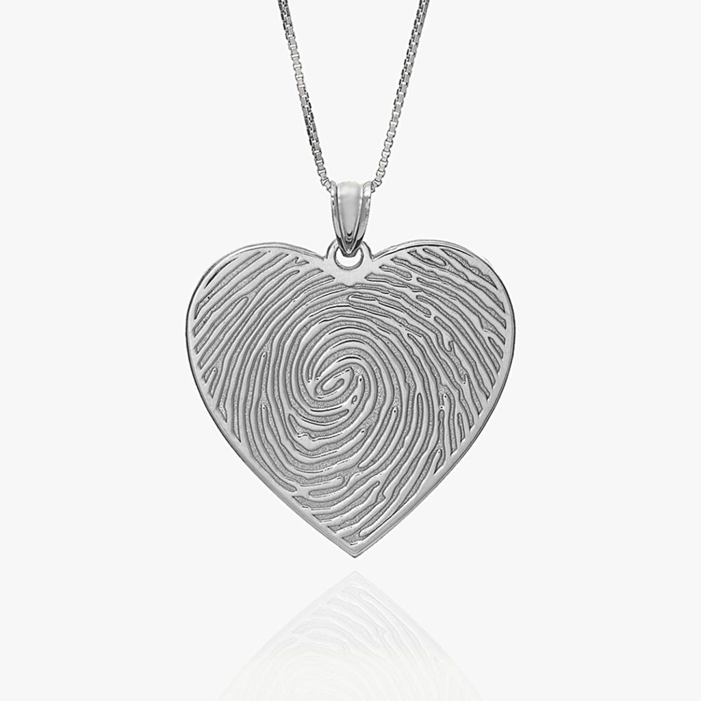 Custom Fingerprint Heart Charm or Pendant