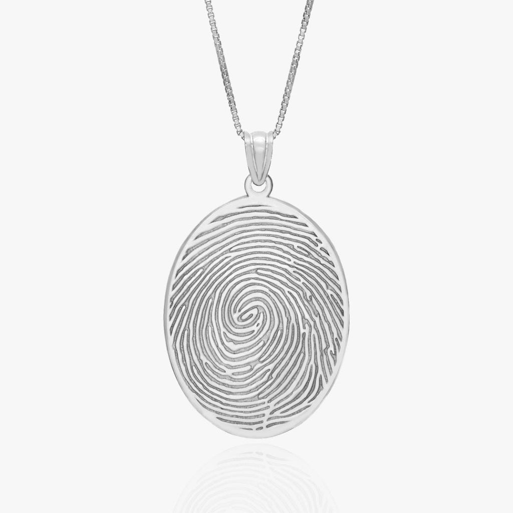 Oval Custom Fingerprint Necklace