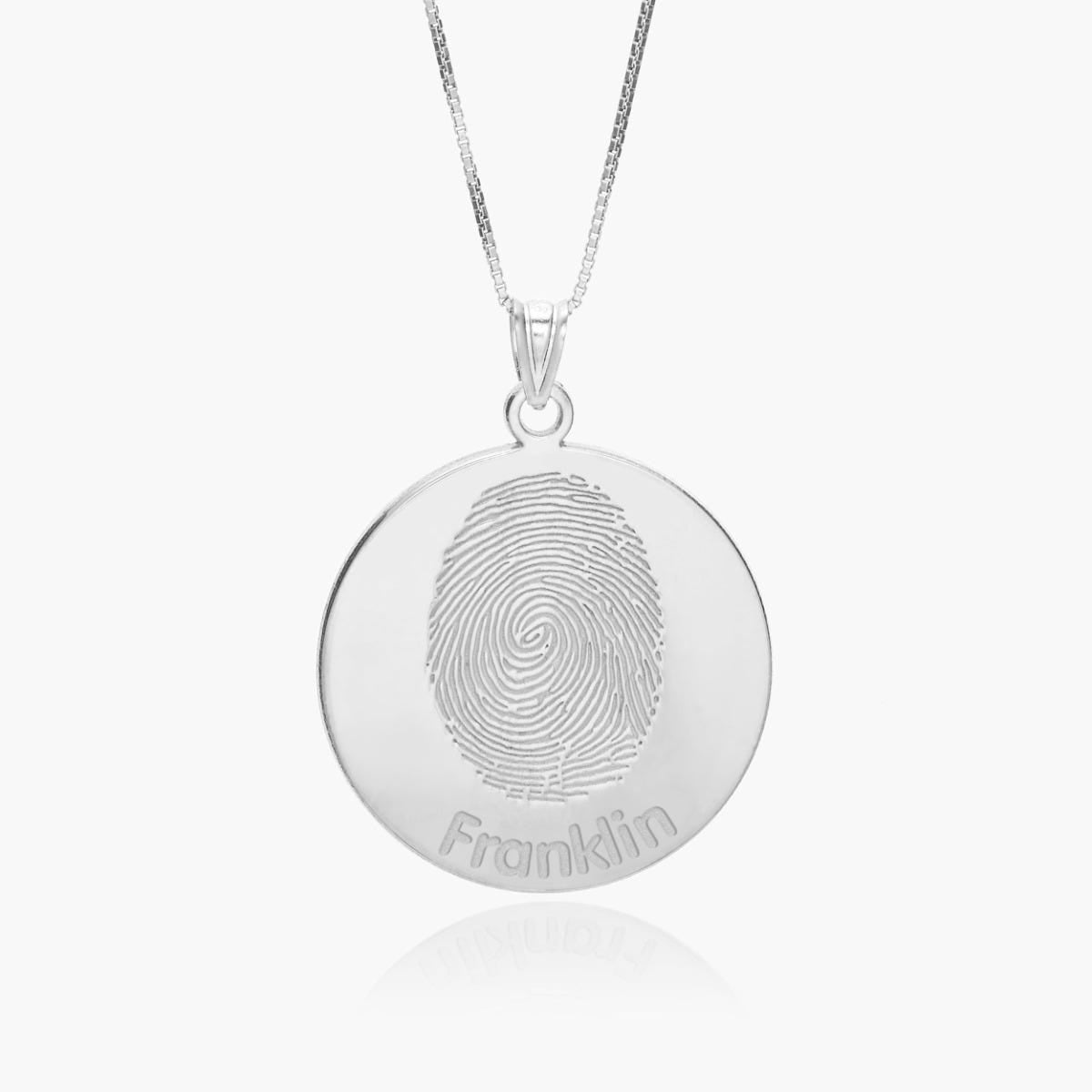 Custom Fingerprint Round Charm or Pendant