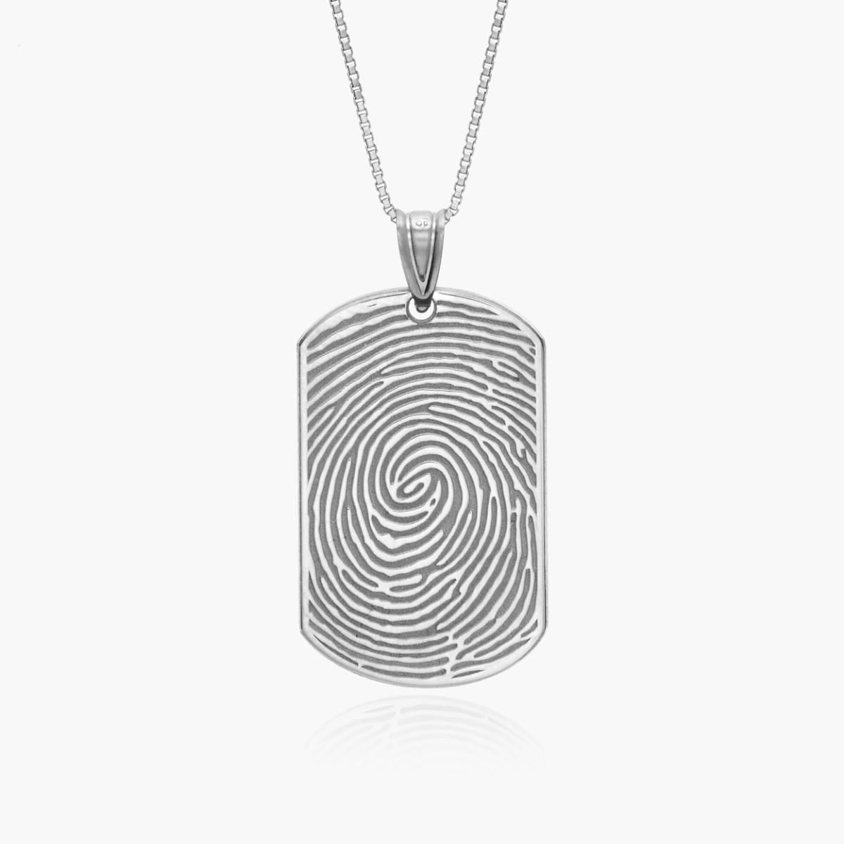 Custom Fingerprint Dog Tag Charm or Pendant