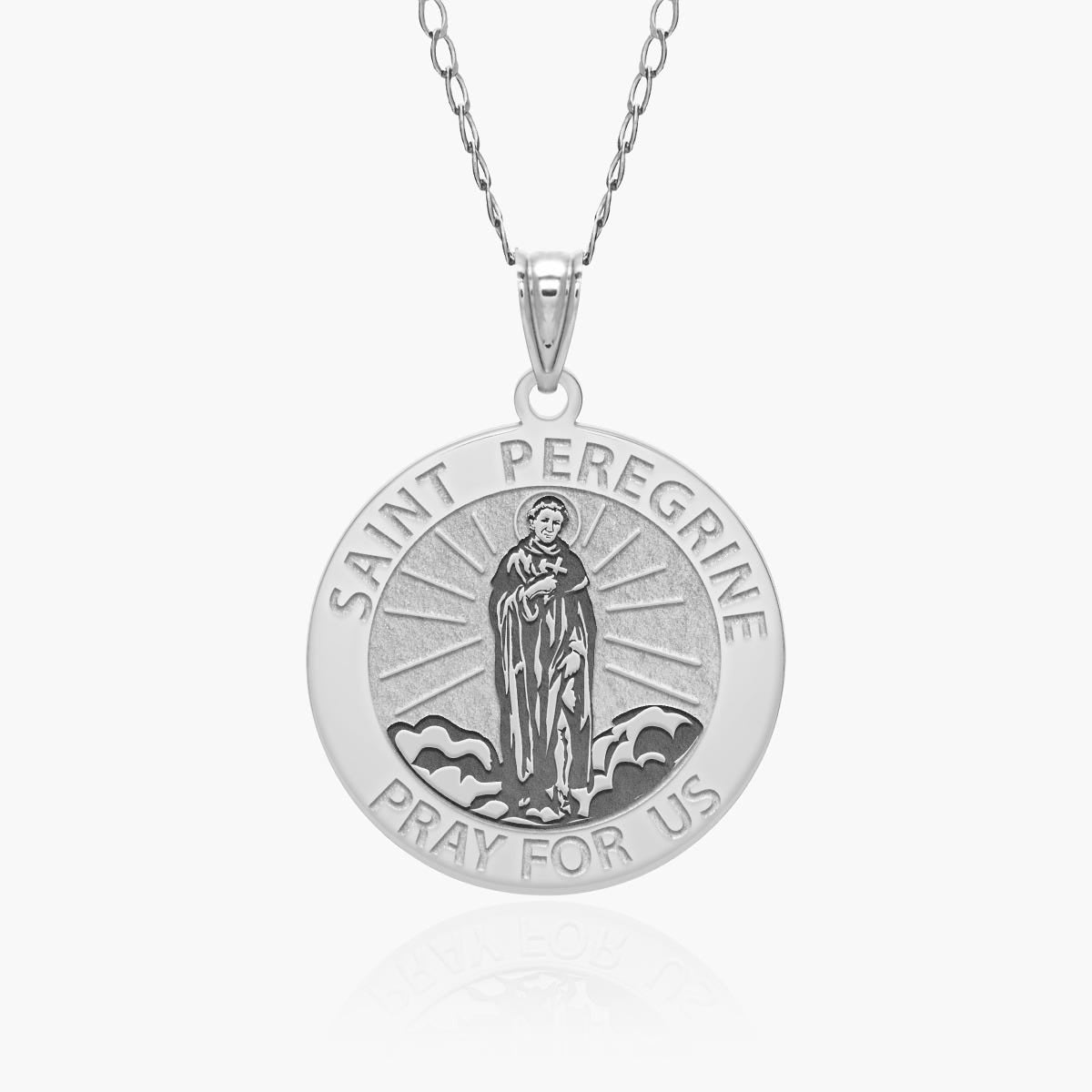Saint Peregrine Round Religious Medal