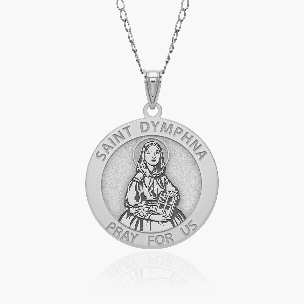 Saint Dymphna Round Religious Medal
