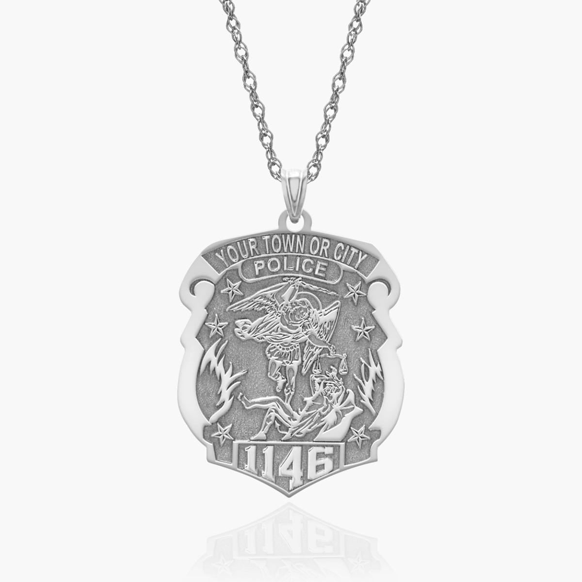 Saint Michael Personalized Police Badge with Department & Badge Number
