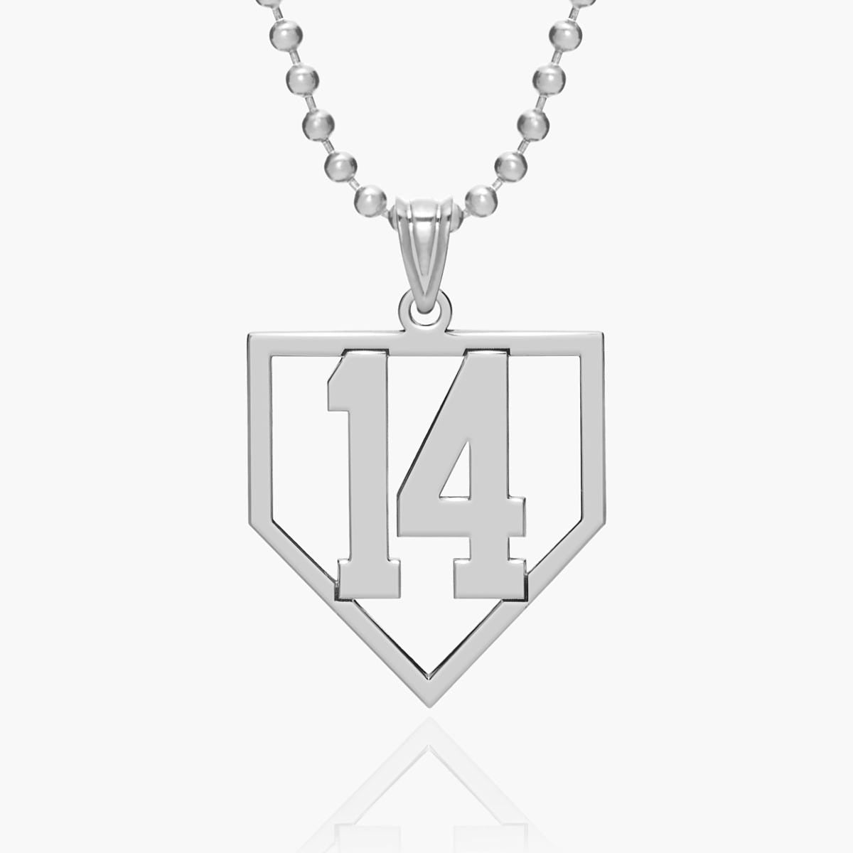 Personalized Baseball Homeplate Cut-Out with Number Pendant or Charm