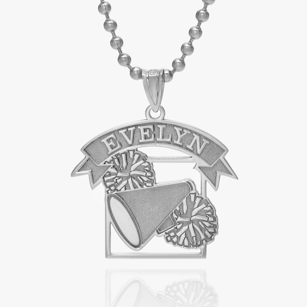 Personalized Cheerleader Banner Name Pendant with Chain Included