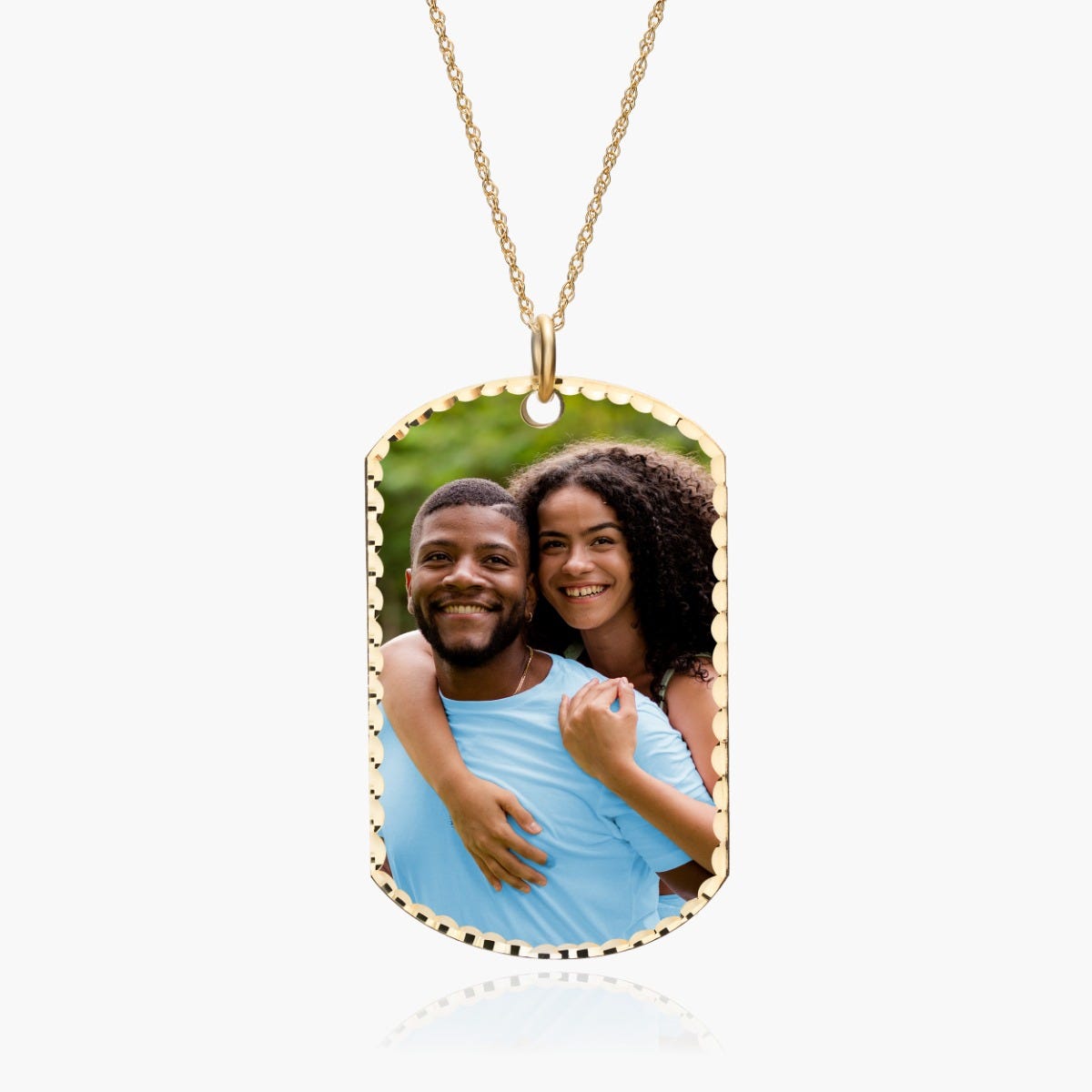 Sterling Silver Dog Tag Swivel Photo Pendant