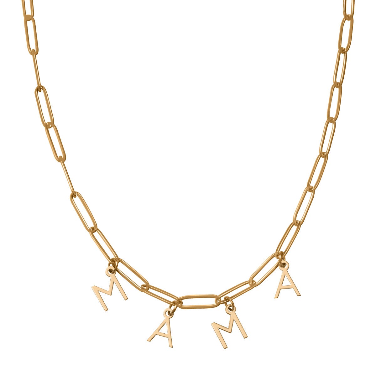 Mama Initial Paperclip Necklace