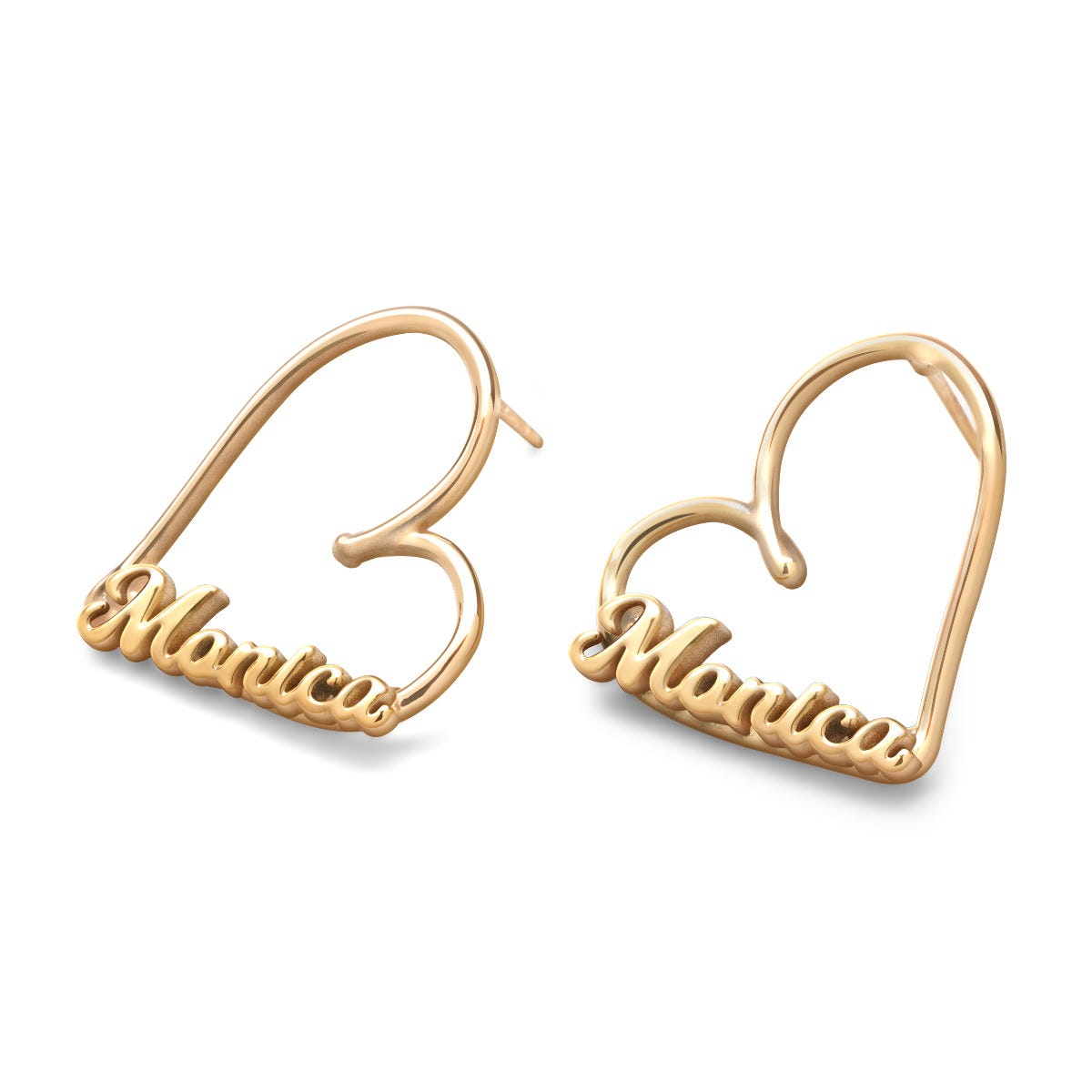 Heart Name Script Earrings