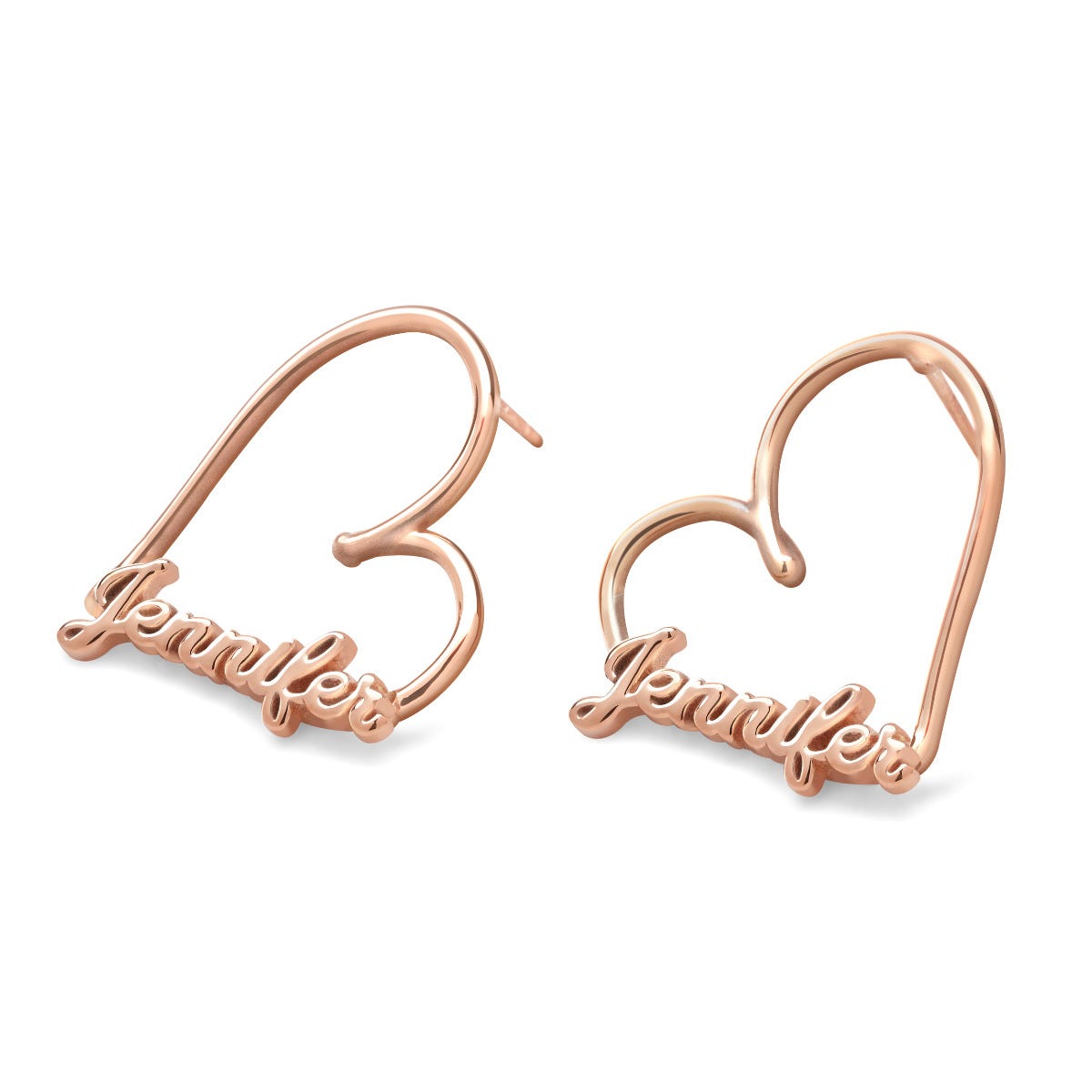 Heart Name Script Earrings
