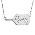 Personalized CZ Pickleball Pendant with Name