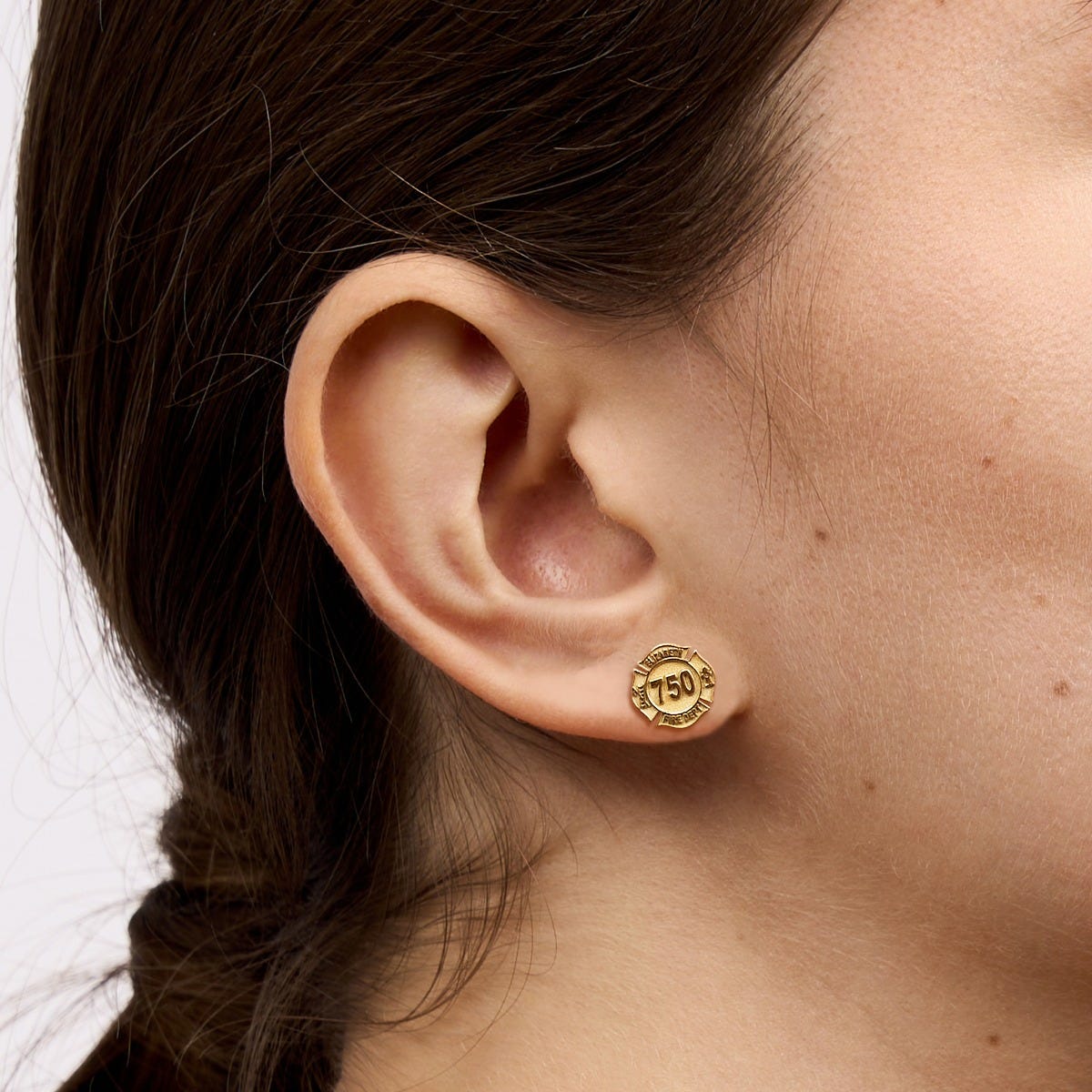 Personalized Fire Badge Earrings with Your Number & Department