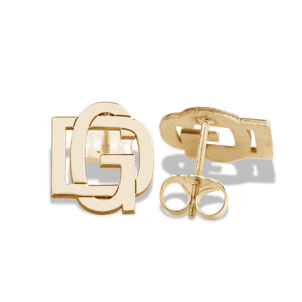 Exclusive Monogram Overlapping Initial Earrings