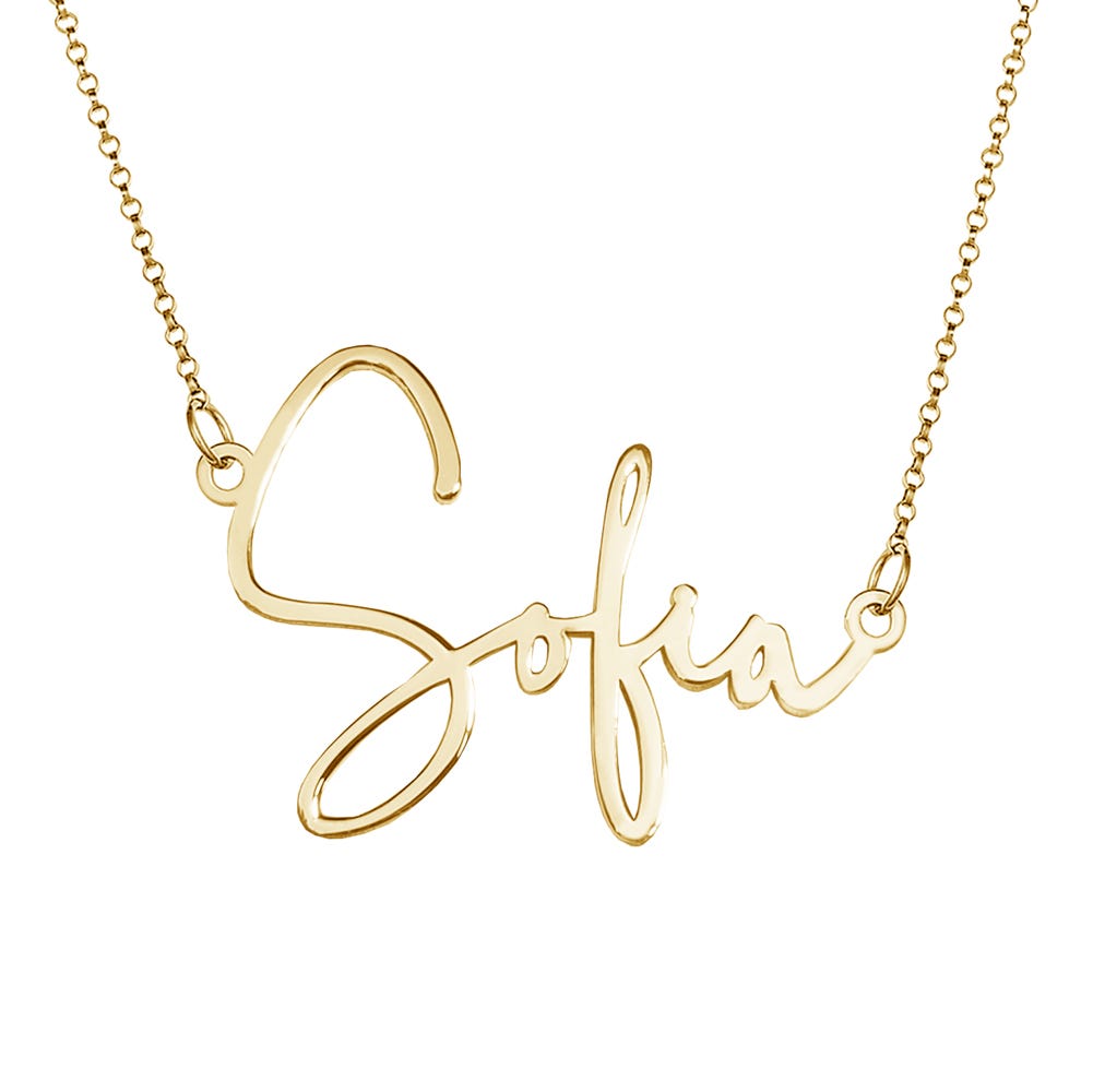 Modern Script Name Necklace with Chain Included