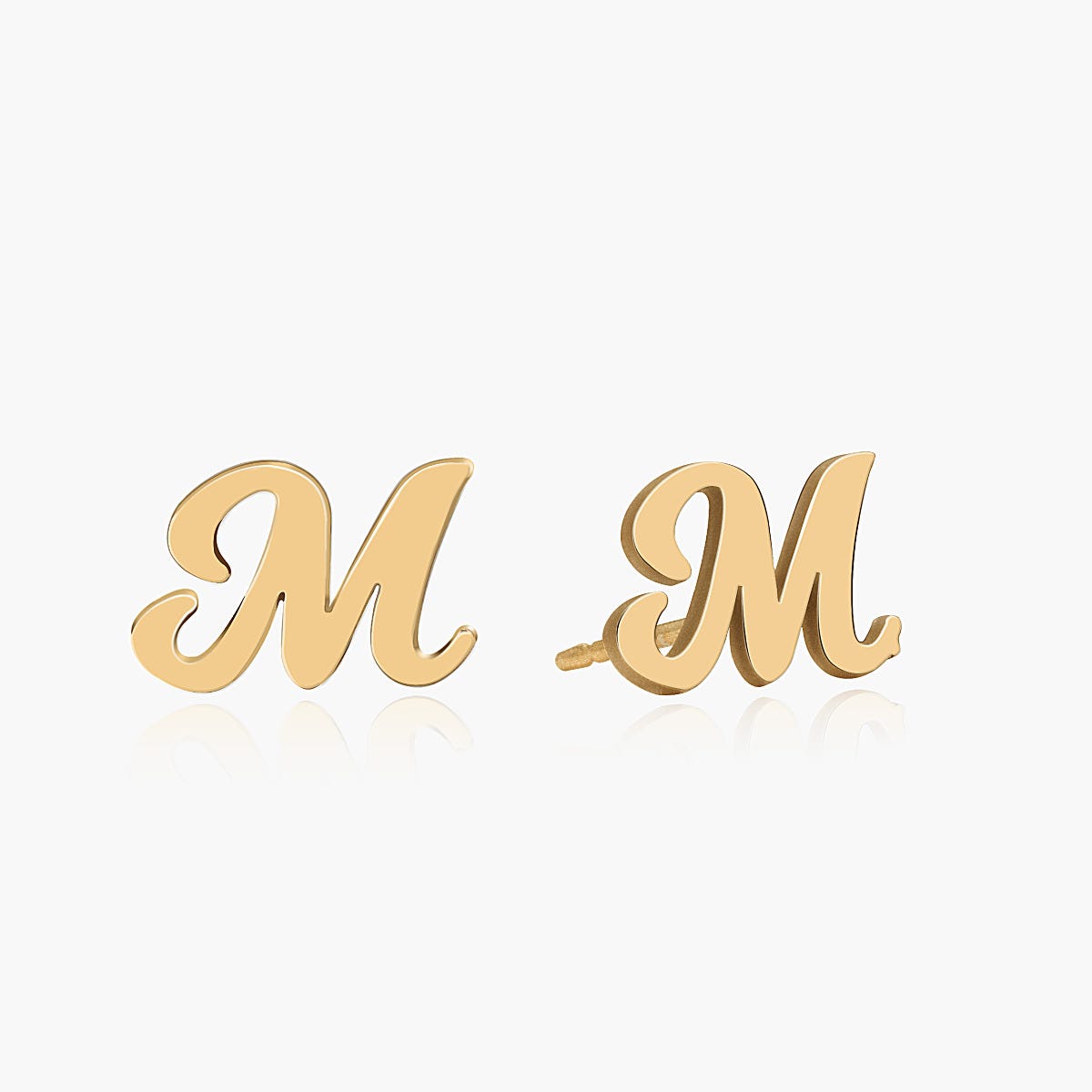 Pair of Initial Script Stud Earrings