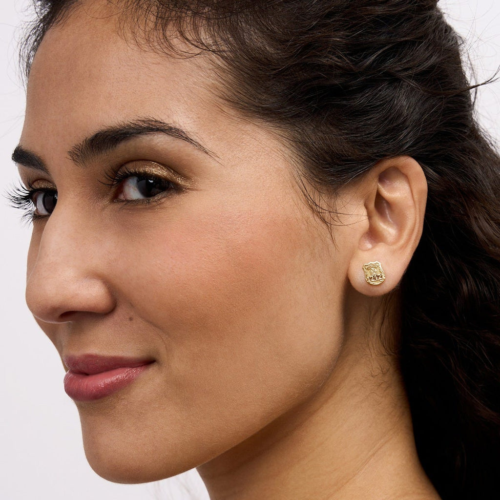 Personalized Police Badge Earrings with Your Number & Department