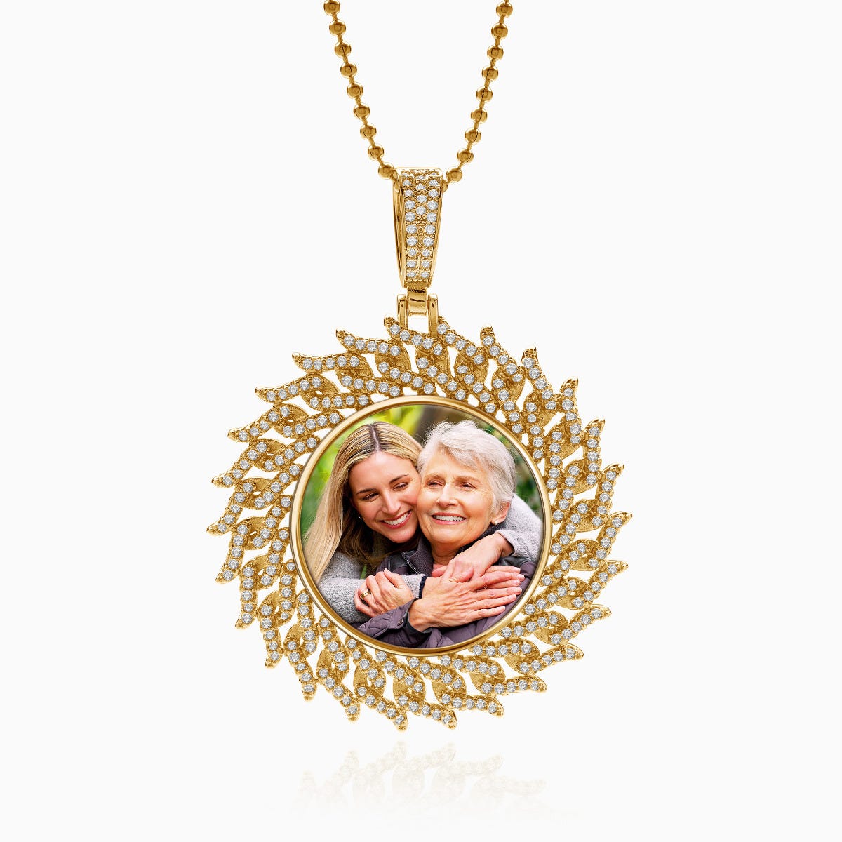 Crown of Thorns Photo Engraved Medium Cubic Zirconia Pendant