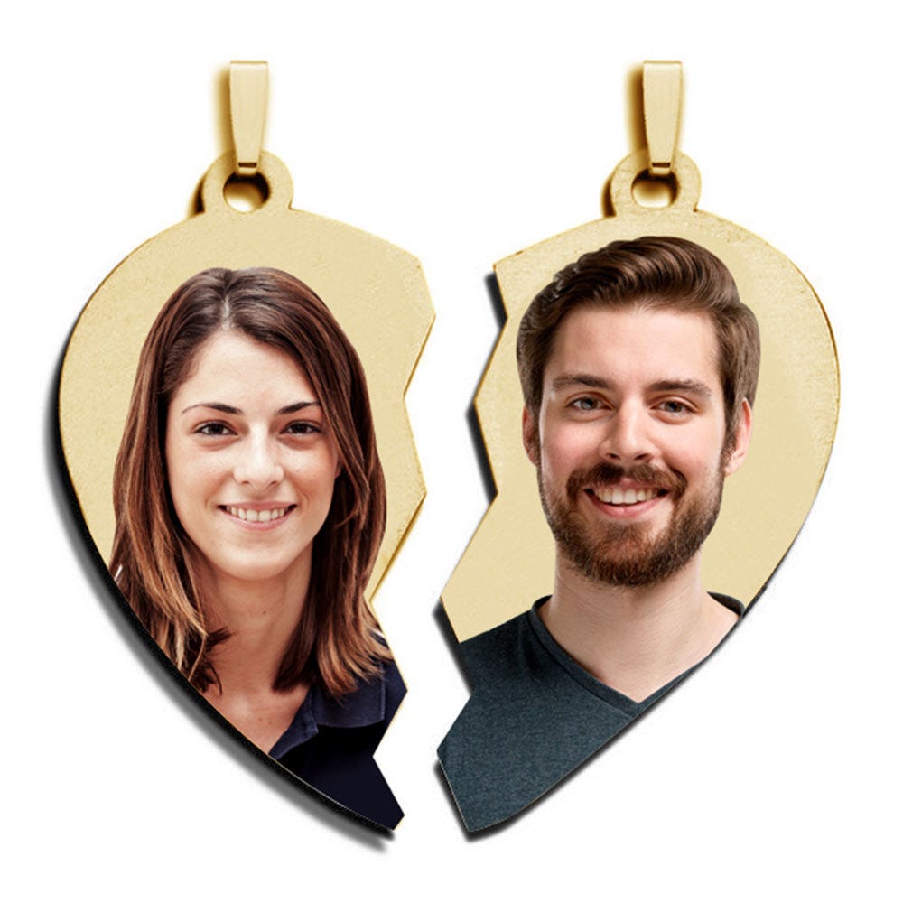 Double Heart Pendant Split in Two