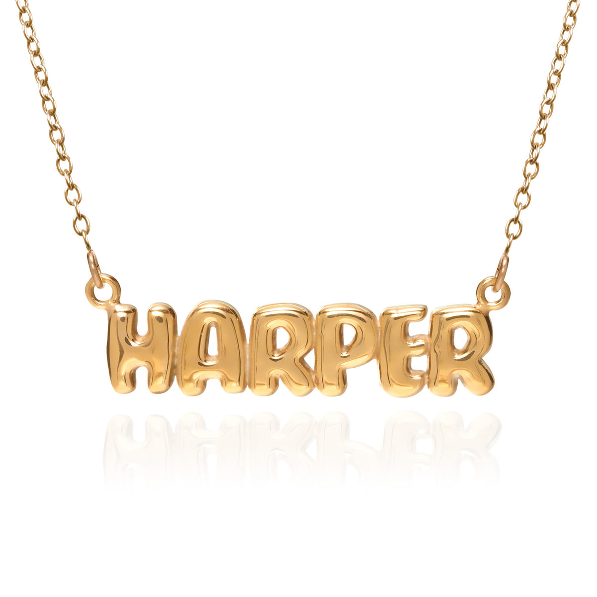 Bubble Name Necklace with Chain