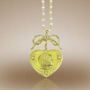 Heart Shaped Framed Pendant w/ Diamonds