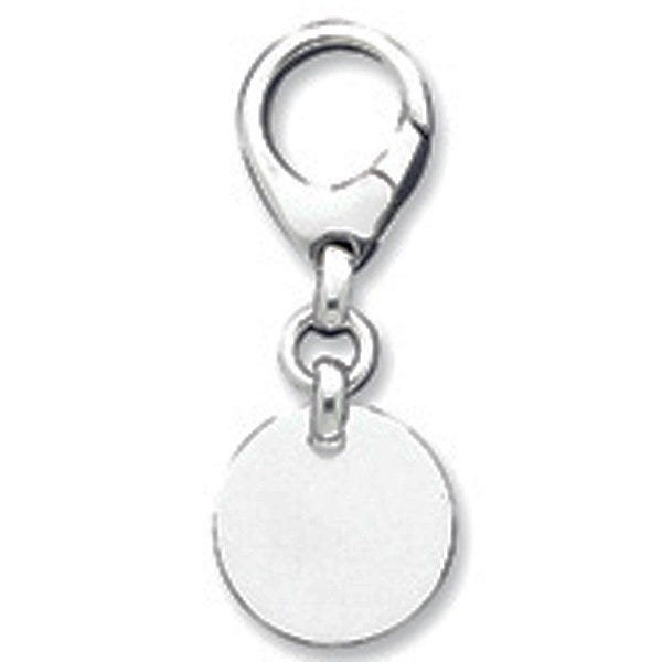 Engravable Sterling Silver Keychain - Sterling Silver 1 Inch Wide x 1 Inch Tall