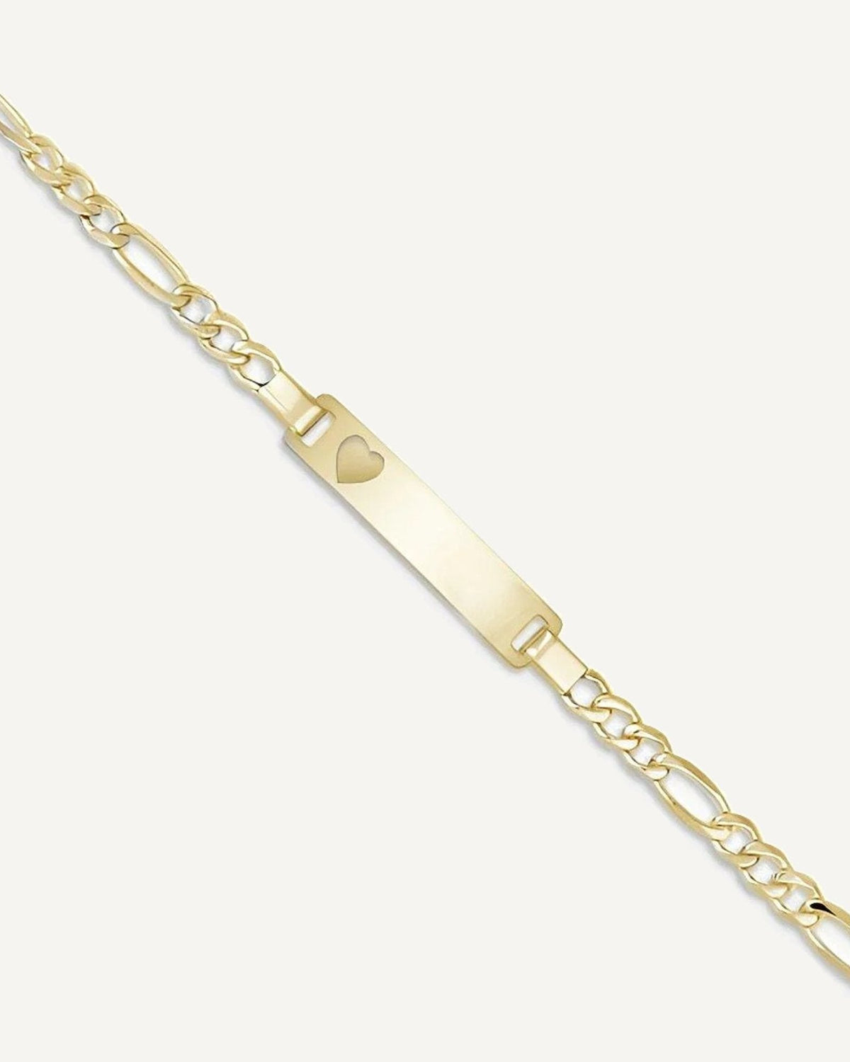 Custom Engraved Gold Plated Women's Heart Cutout ID Bracelet