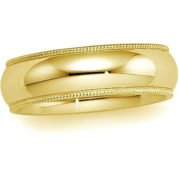 14k Yellow Gold 5mm Milgrain Wedding Band