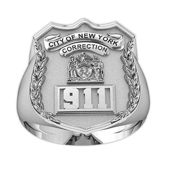 Personalized Corrections Badge Ring with Number & Department