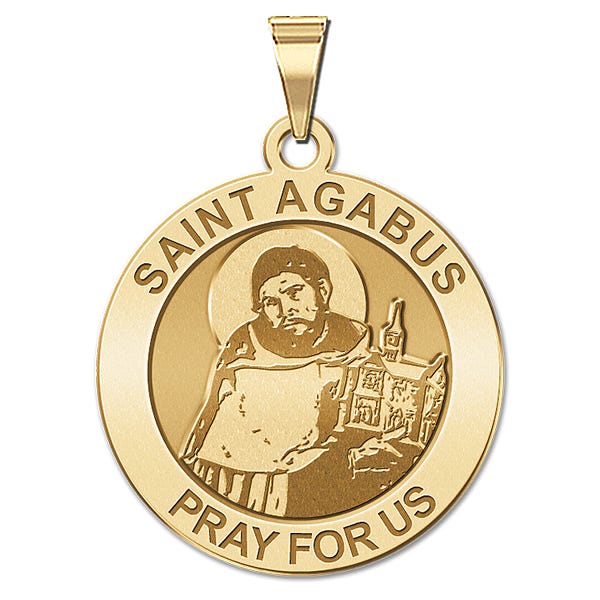 Saint Agabus Round Religious Medal  "EXCLUSIVE"