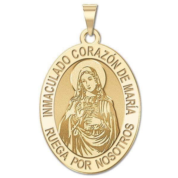 Corazon Inmaculado de Maria Medalla religiosa oval