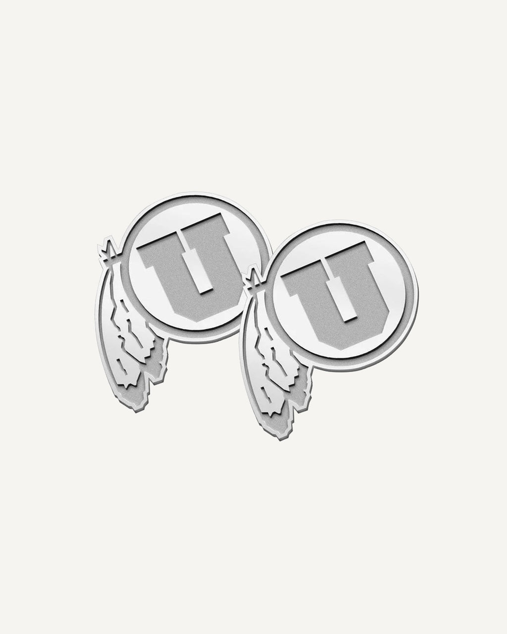 Pair of University of Utah Feathered U Cuff Links