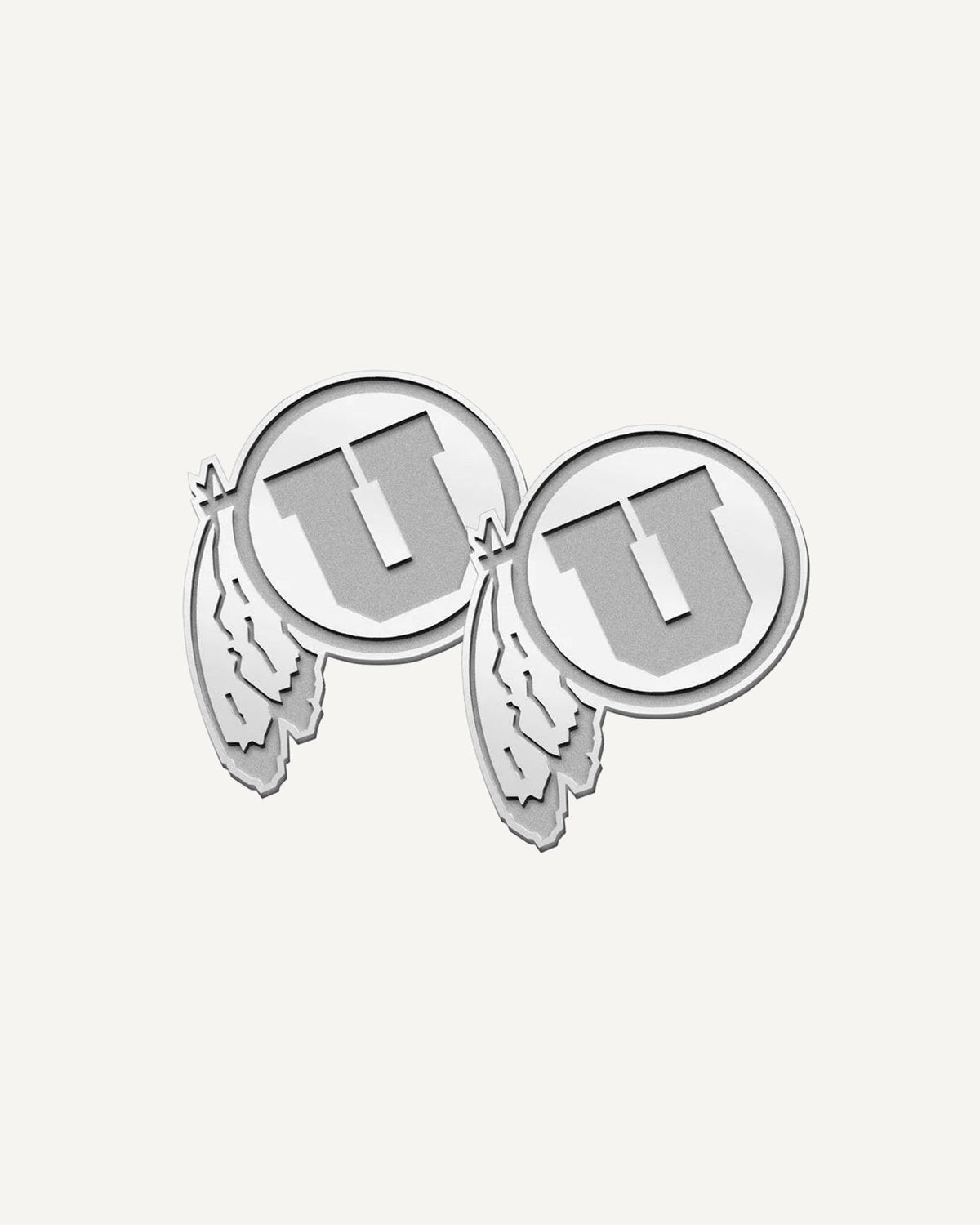 Pair of University of Utah Feathered U Cuff Links
