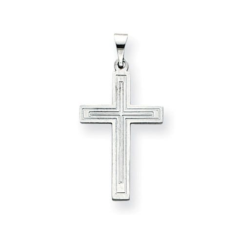 14k White Gold Cross Pendant
