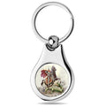 Stainless Steel Color Saint George Keychain