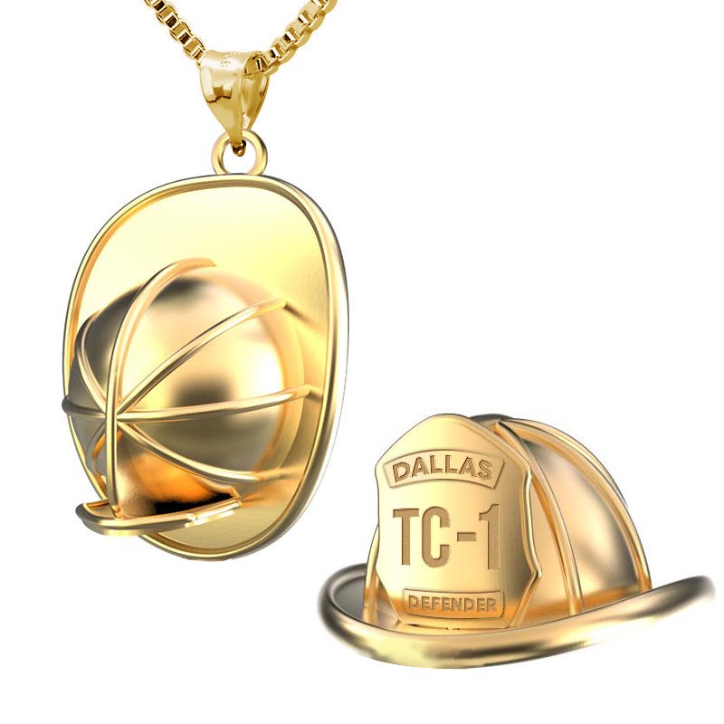 3D Firefighter Helmet with Badge Number & Department