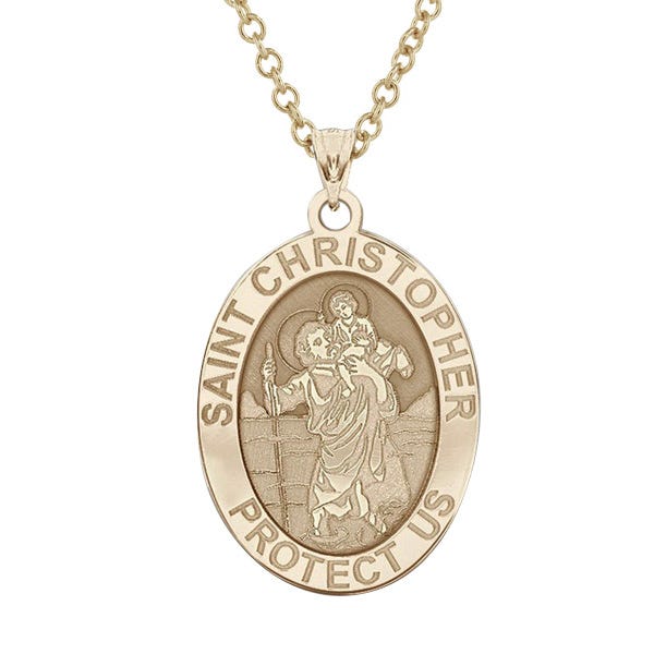 Saint Christopher OVAL Religious Medal