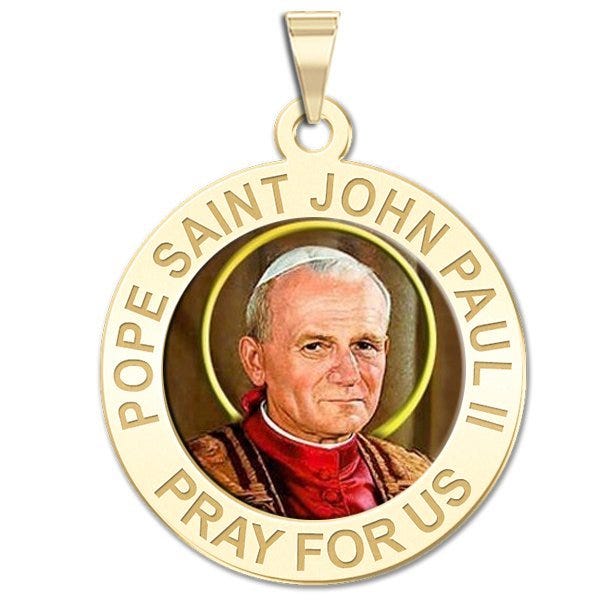 Pope Saint John Paul II Religious Medal Color
