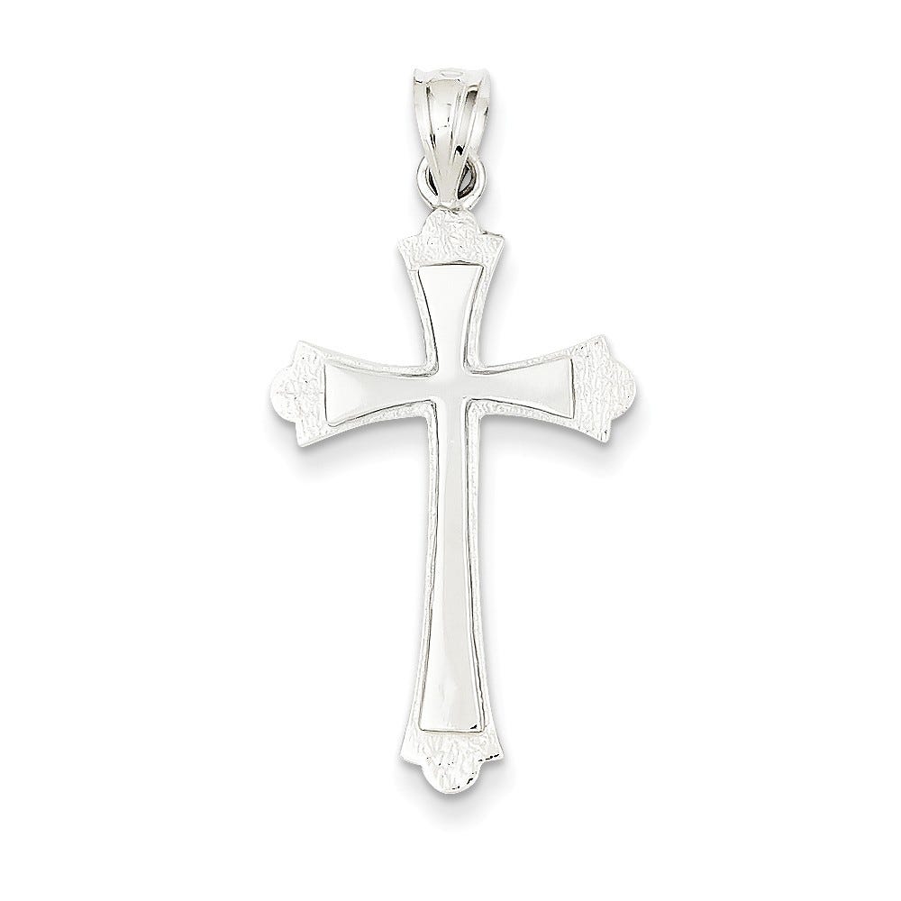 14k White Gold Cross Pendant