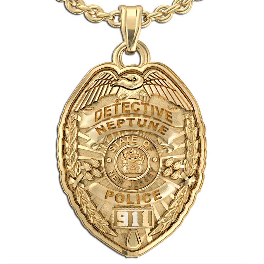 Personalized New Jersey Police Badge with Your Name, Rank, Number & Department
