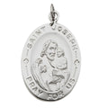 Sterling Silver Polished & Satined Saint Joseph Oval Religious Medal