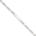 Custom Engraved Sterling Silver Women's Figaro Link ID Bracelet